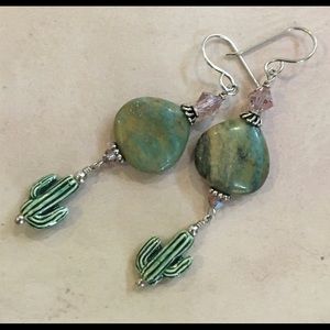 Saguaro 🌵Cactus Jasper Handmade Sterling Earrings